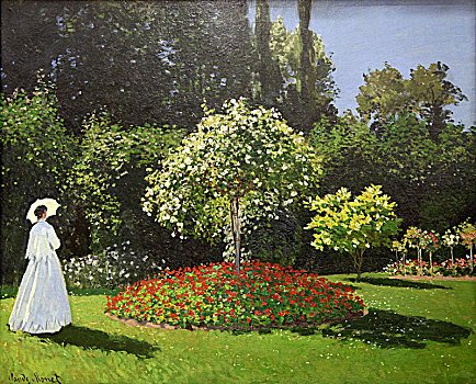 女士,花园,1867年,艺术家,克劳德-莫奈