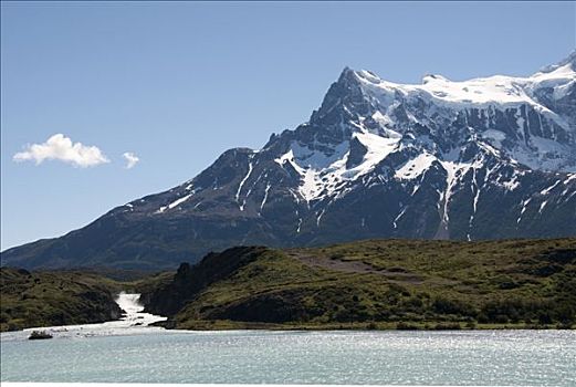 山,海边,托雷德裴恩国家公园,巴塔哥尼亚,智利