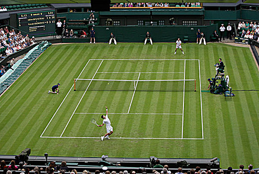 网球,大满贯,锦标赛,中心,球场,俯视,温布尔登,2009年,英国,欧洲