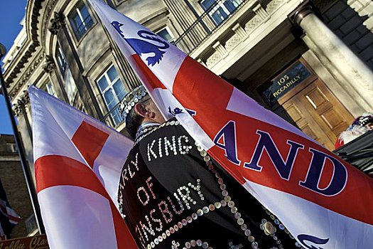 珠,国王,英国人,旗帜,伦敦,英格兰