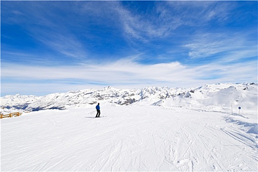 山,滑雪,区域,法国