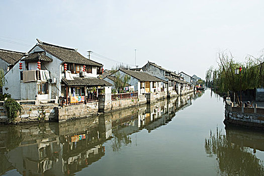 中国,广东,房子,运河