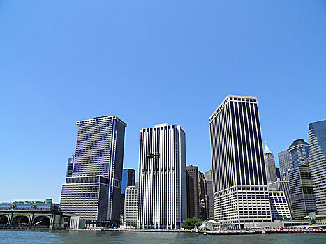 美国纽约哈德逊湾的高楼大厦