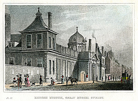 大英博物馆,街道,伦敦,19世纪