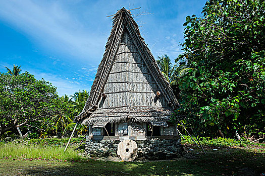 传统,茅草屋顶,小屋,雅浦岛,岛屿,密克罗尼西亚