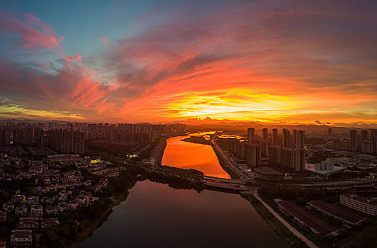 广东惠州市鹿江沥航拍风光