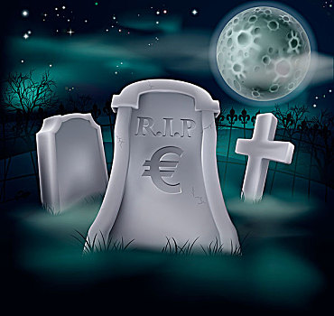 欧元,墓地,概念