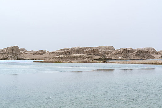 中国,青海,水上,雅丹