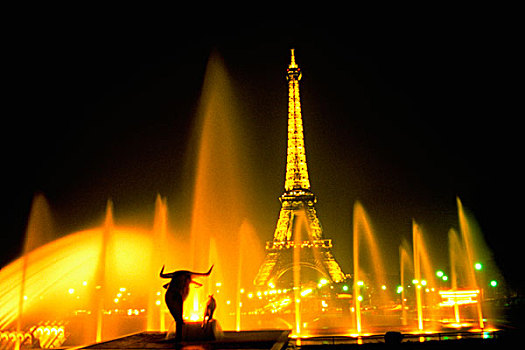 喷泉,世界,著名,埃菲尔铁塔,巴黎,法国
