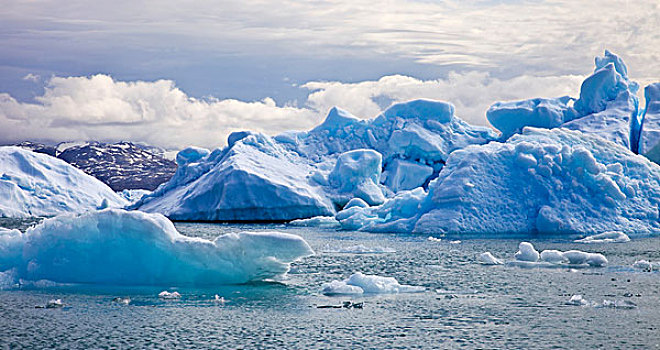 冰山,峡湾,地区,格陵兰东部,格陵兰,丹麦