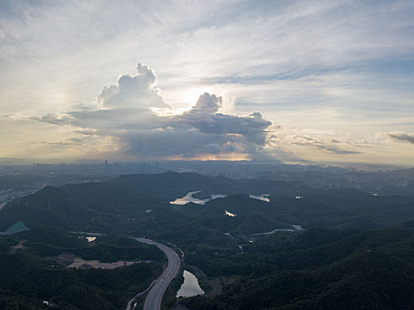 广东惠州市惠新大道航拍风光