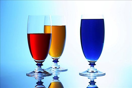 玻璃杯,彩色,饮料