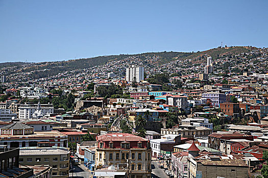 智利,瓦尔帕莱索,城镇景色