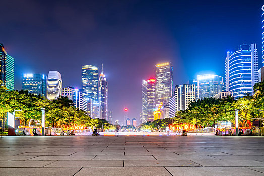 广州花城广场建筑景观夜景