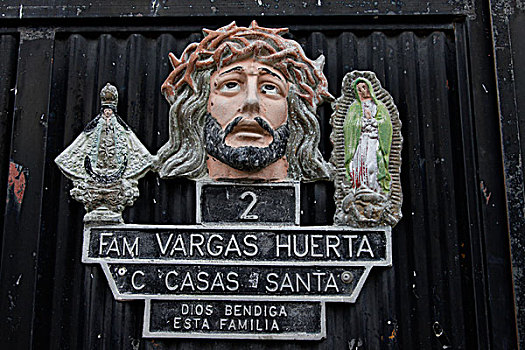 耶稣,圣母玛利亚,牌匾,墨西哥