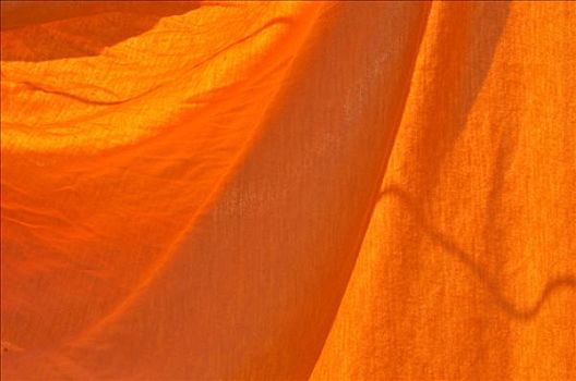 橙色,布,褶皱