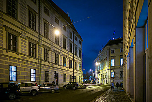 奥地利,维也纳,街道,晚间
