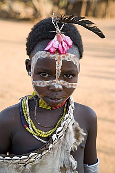 部落,乡村,奥莫低谷,南方,埃塞俄比亚
