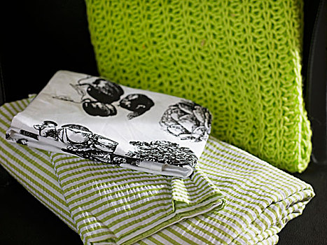 桌布,田园装饰风格,条纹,床上用品,靠近,绿色,编织,围巾
