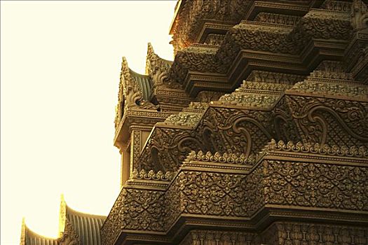 雕刻,墙壁,宫殿,皇宫,金边,柬埔寨