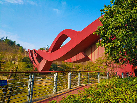 长沙网红景点-梅溪湖中国结步行桥