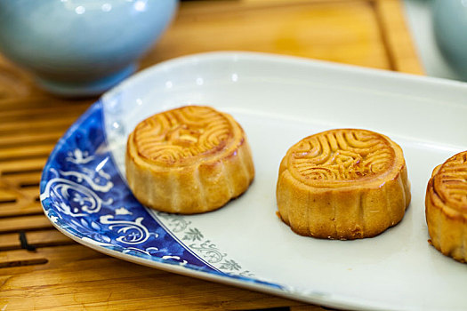 中国传统节日中秋节美食月饼特写