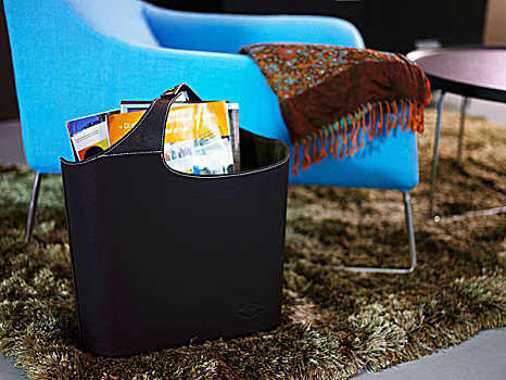 黑色,包,杂志,正面,蓝色,椅子
