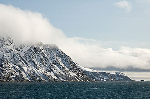 挪威,斯瓦尔巴群岛,斯匹次卑尔根岛,崎岖,景色,结冰,风景