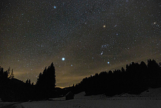 北半球冬季星空图片