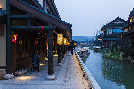 无锡拈花湾禅意小镇夜景