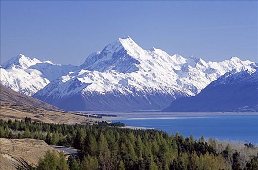 普卡基湖,山,烹饪,南阿尔卑斯山,山脉,普卡基,南岛,新西兰