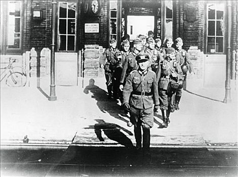德国人,军队,军官,领导,火车站台,巴黎,八月