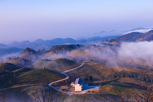 云雾山冬日黄昏