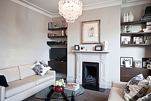 沙发,茶几,传统风格,起居室,连栋房屋,伦敦