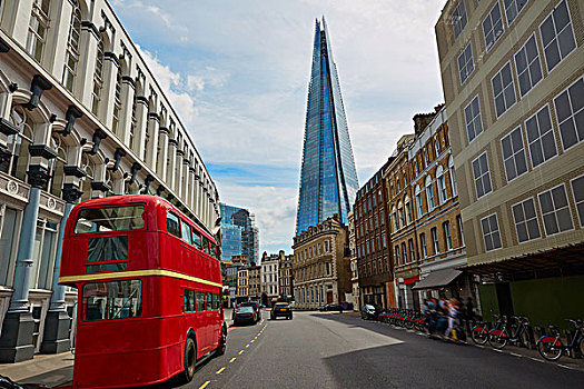 碎片,老,伦敦,红色公交车,英格兰