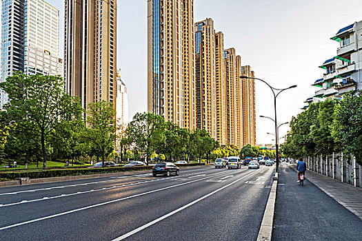 空,街道,现代,城市