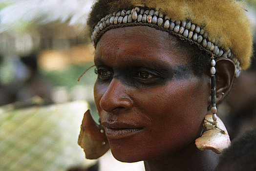 西部,新几内亚,伊里安查亚省,印度尼西亚,区域,原始,女人,脸绘