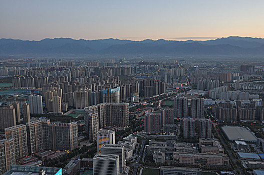 陕西西安城市全景夜景