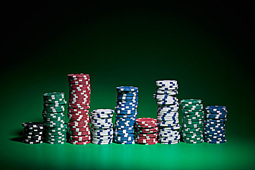 排,一堆,赌博,筹码