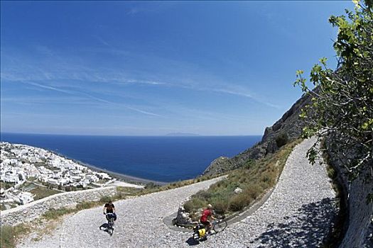 骑自行车,圣特林,基克拉迪群岛,希腊