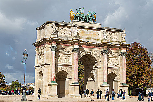 拱形,旋转木马,小,凯旋门,花园,巴黎,法国,欧洲