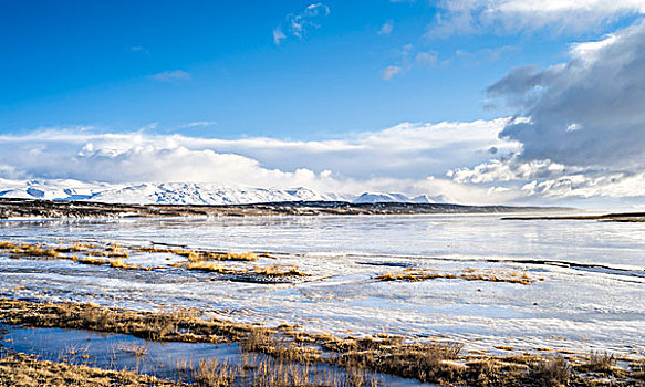 风景,区域,冬天,欧洲,冰岛,大幅,尺寸