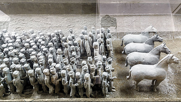 中国江苏省徐州汉兵马俑博物馆,狮子山汉楚王陵兵马俑坑