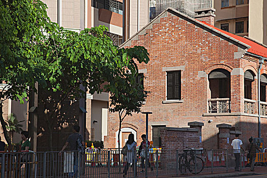 红砖,建筑,上海,街道,九龙,香港