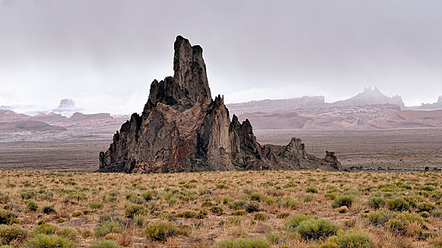 红色,砂岩,独块巨石,公路,纪念碑谷,背影,亚利桑那,美国,北美