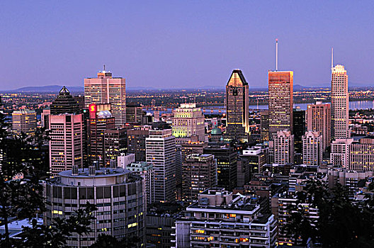 黃昏,风景,皇家,上方,市区,蒙特利尔,魁北克,加拿大,北美