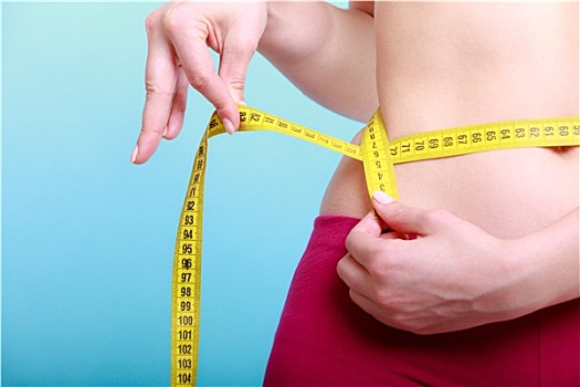 节食,健身,女人,女孩,测量,磁带,腰部