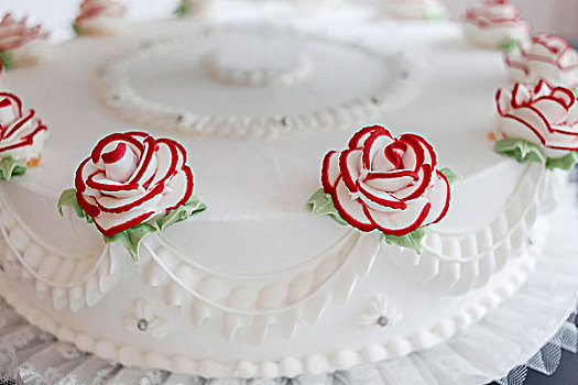 婚礼蛋糕,糖,玫瑰