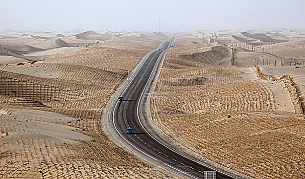 塔克拉玛干沙漠,阿和沙漠公路,新疆和田地区