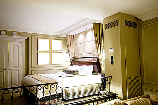 双人床,现代,室内,房间